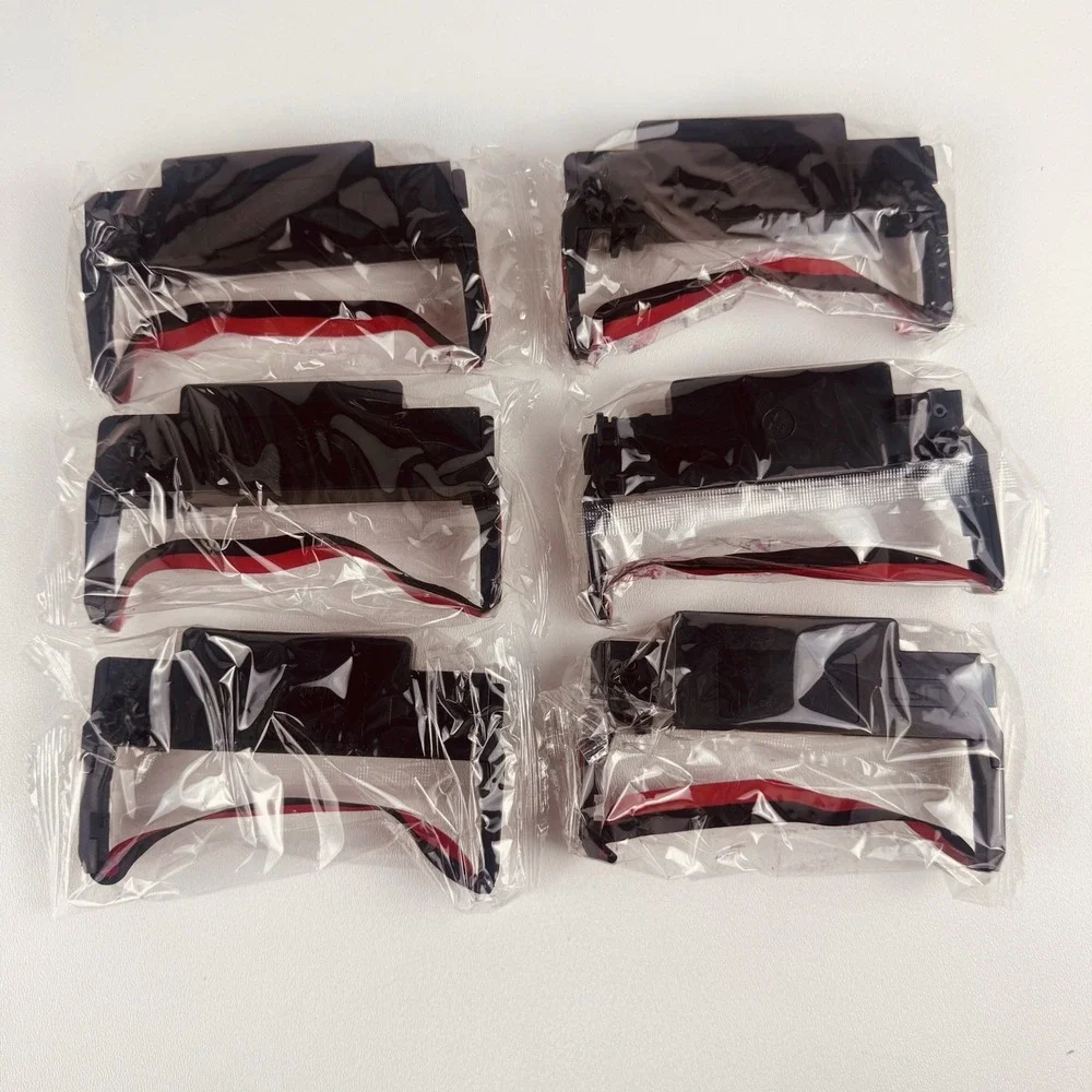 6 Pack - Epson ERC30 ERC34 ERC38 - Compatible Black & Red Printer Ribbons